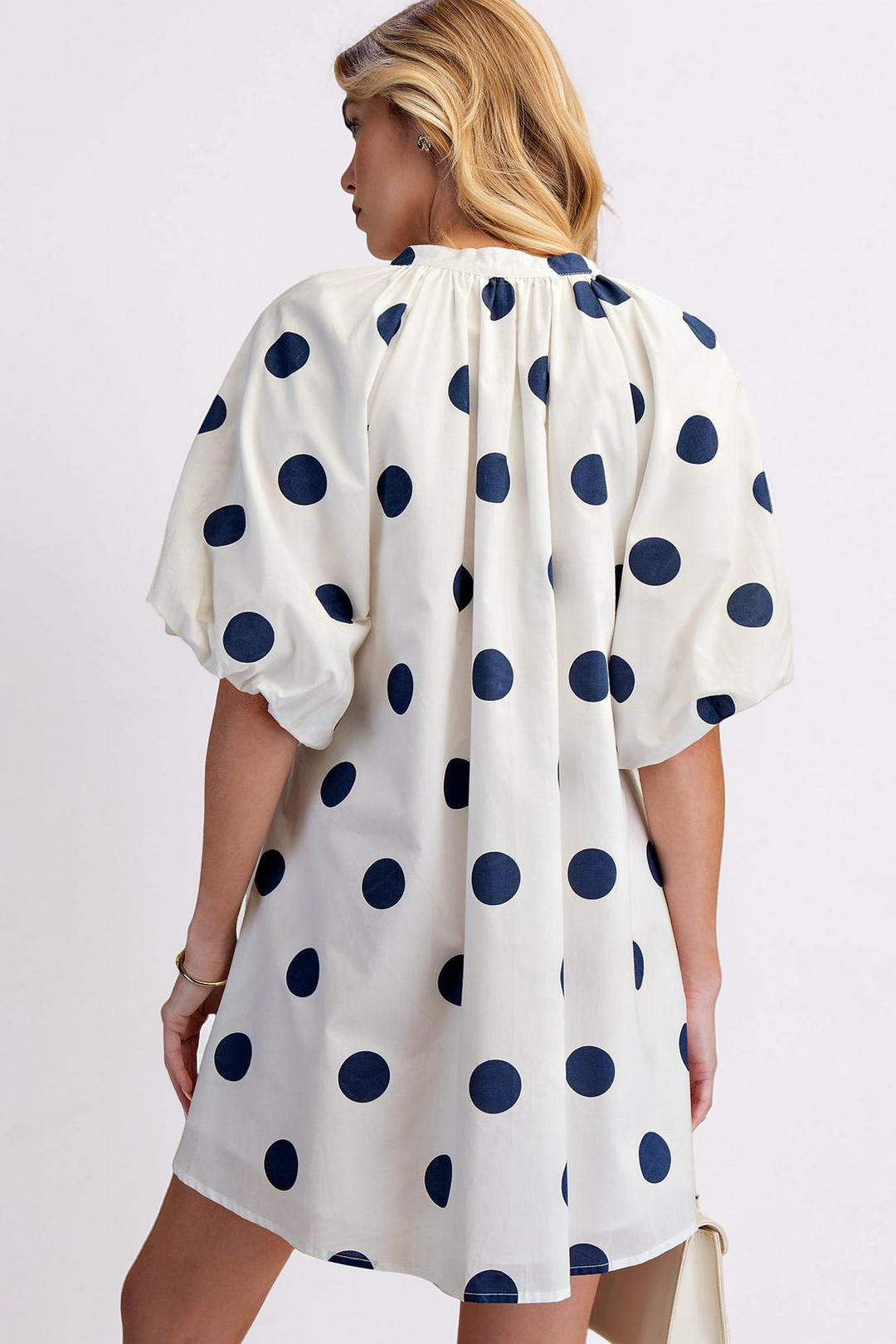 Polka dot puff sleeve dress