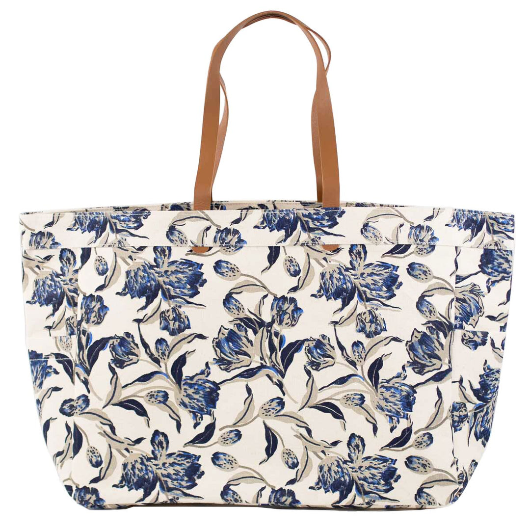 CLAYTON NATURAL & BLUE TOTE