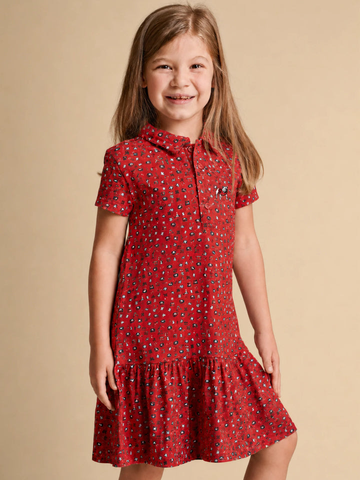 GEORGIA GIRLS LEAGUE PLEATED POLO DRESS