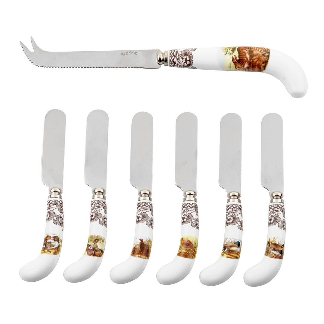 ASSORTED WOODLAND CHEESE KNIFE & SPREADERS SET