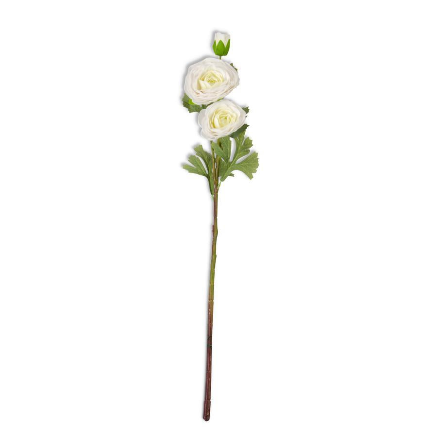 WHITE REAL TOUCH TRIPLE BLOOM RANUNCULUS
