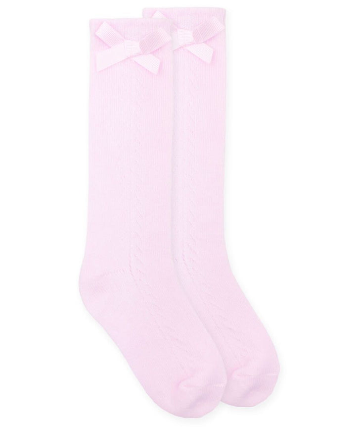 POINTELLE BOW KNEE HIGH SOCKS