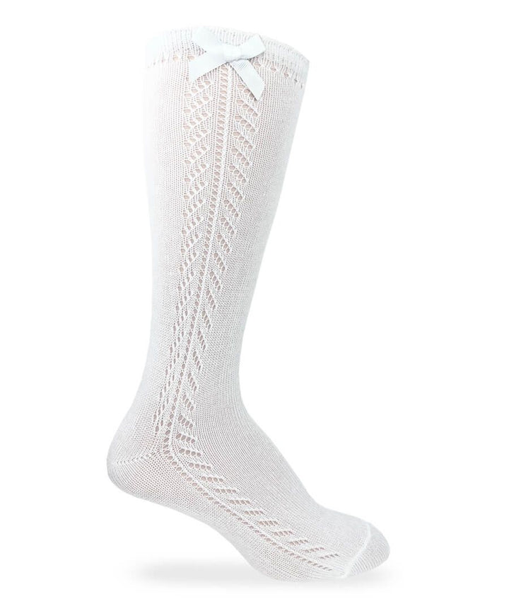 POINTELLE BOW KNEE HIGH SOCKS