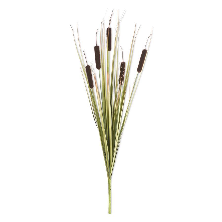 25" DARK BROWN FIVE-HEAD CATTAIL STEM