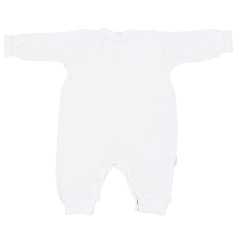 White baby onesie on a white background