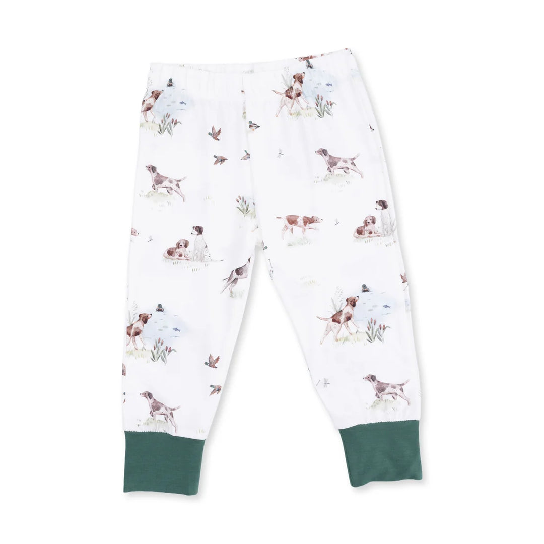 Angel Dear Pointer Pups and Duck Buddies Long Sleeve Loungewear Set coordinating piece shown separately with the pointer pups and duck buddies design