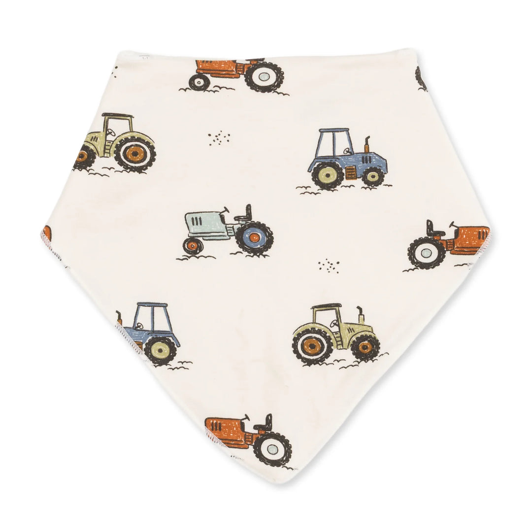 Angel Dear Future Farmer Bandana Bib front product view highlighting the future farmer design