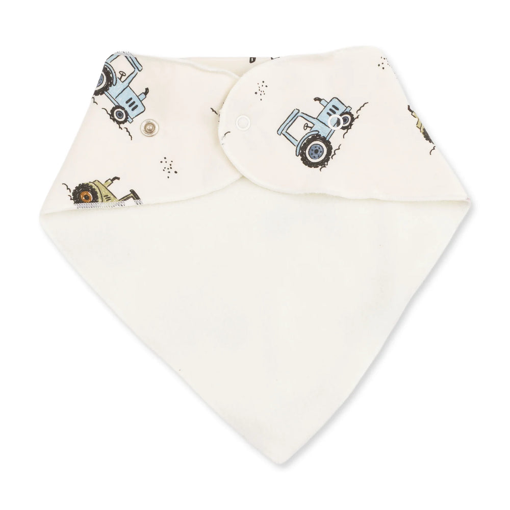 Angel Dear Future Farmer Bandana Bib alternate view showing the shape, trim, and future farmer design