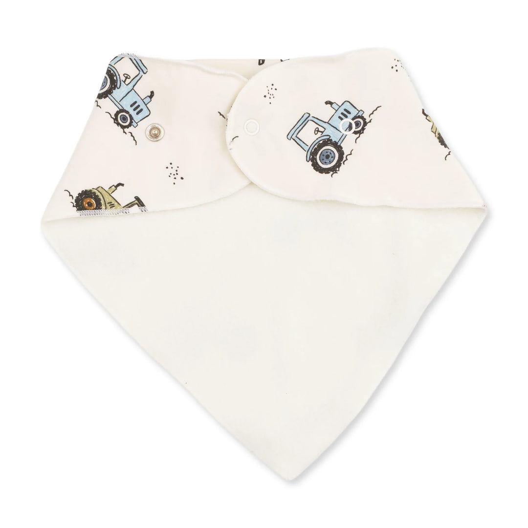 Angel Dear Future Farmer Bandana Bib alternate view showing the shape, trim, and future farmer design