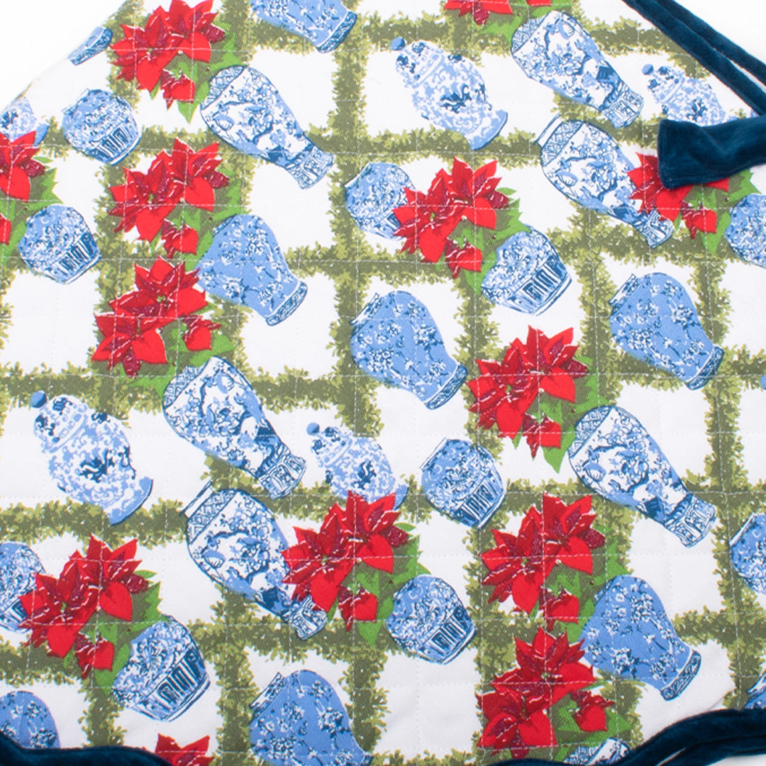 POINSETTIAS QUILTED TREE SKIRT