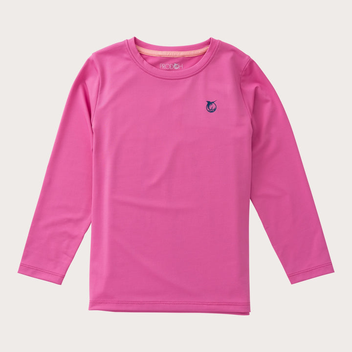RAINBOW TROUT PHLOX PINK GIRLS PRO PERFORMANCE LONG SLEEVE TEE
