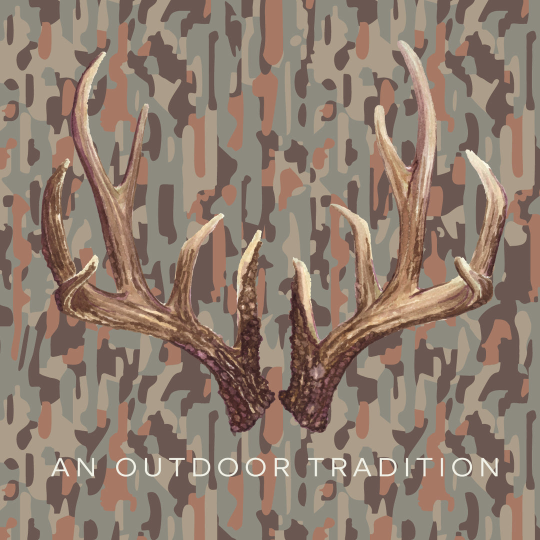 DEER ANTLERS NEUTRAL STAY IN THE LINES CAMO KIDS PRO PERFORMANCE HOODIE TEE