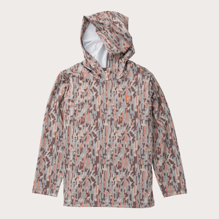 DEER ANTLERS NEUTRAL STAY IN THE LINES CAMO KIDS PRO PERFORMANCE HOODIE TEE