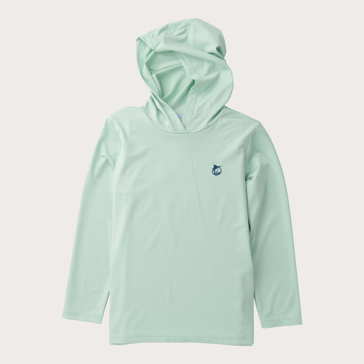 OYSTER MIST GREEN GIRLS PRO PERFORMANCE HOODIE TEE