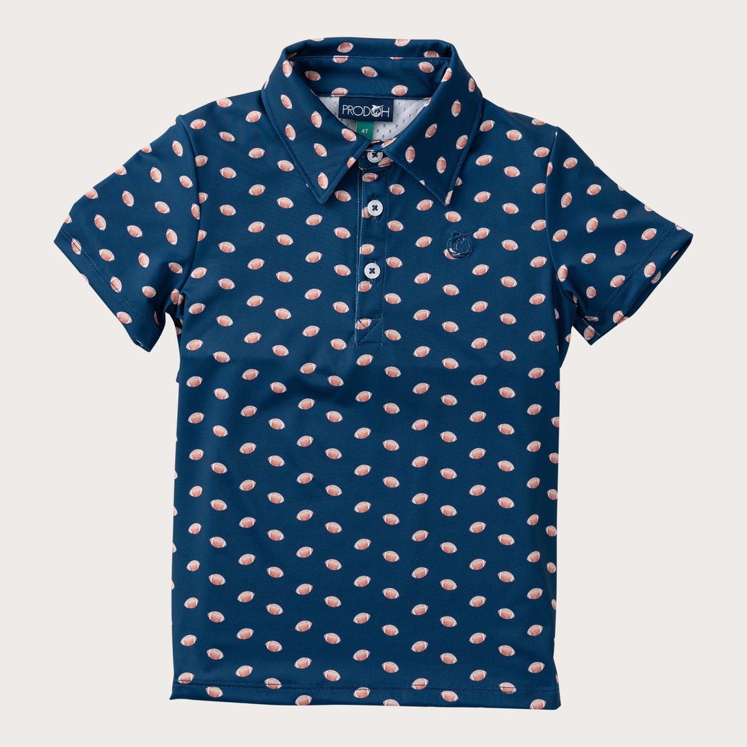FOOTBALL PRINT BOYS PRO PERFORMANCE POLO