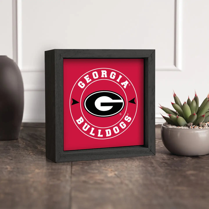 UGA CIRCLE LOGO FRAMED ART