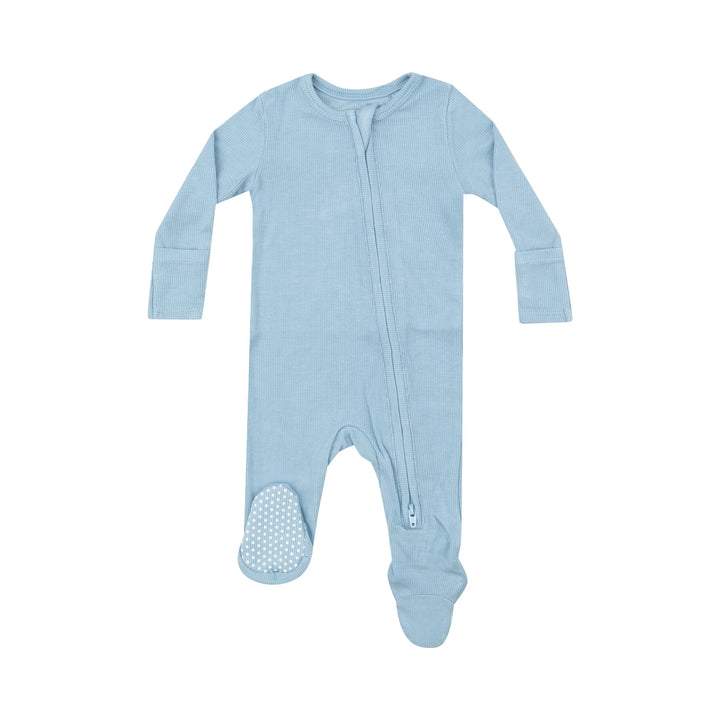 DREAM BLUE RIB ZIPPER FOOTIE