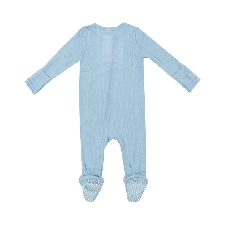 DREAM BLUE RIB ZIPPER FOOTIE