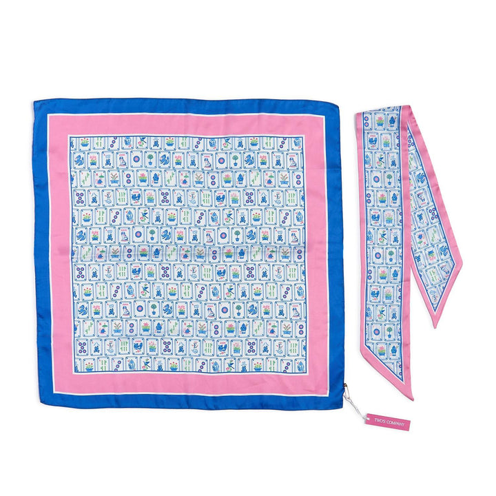MAHJONG PRINTED STATEMENT SCARF: TWILLY OR SQUARE