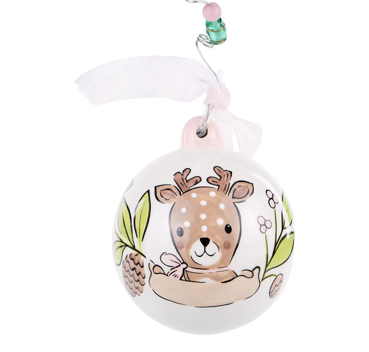 BABY GIRL DEER FIRST CHRISTMAS ORNAMENT