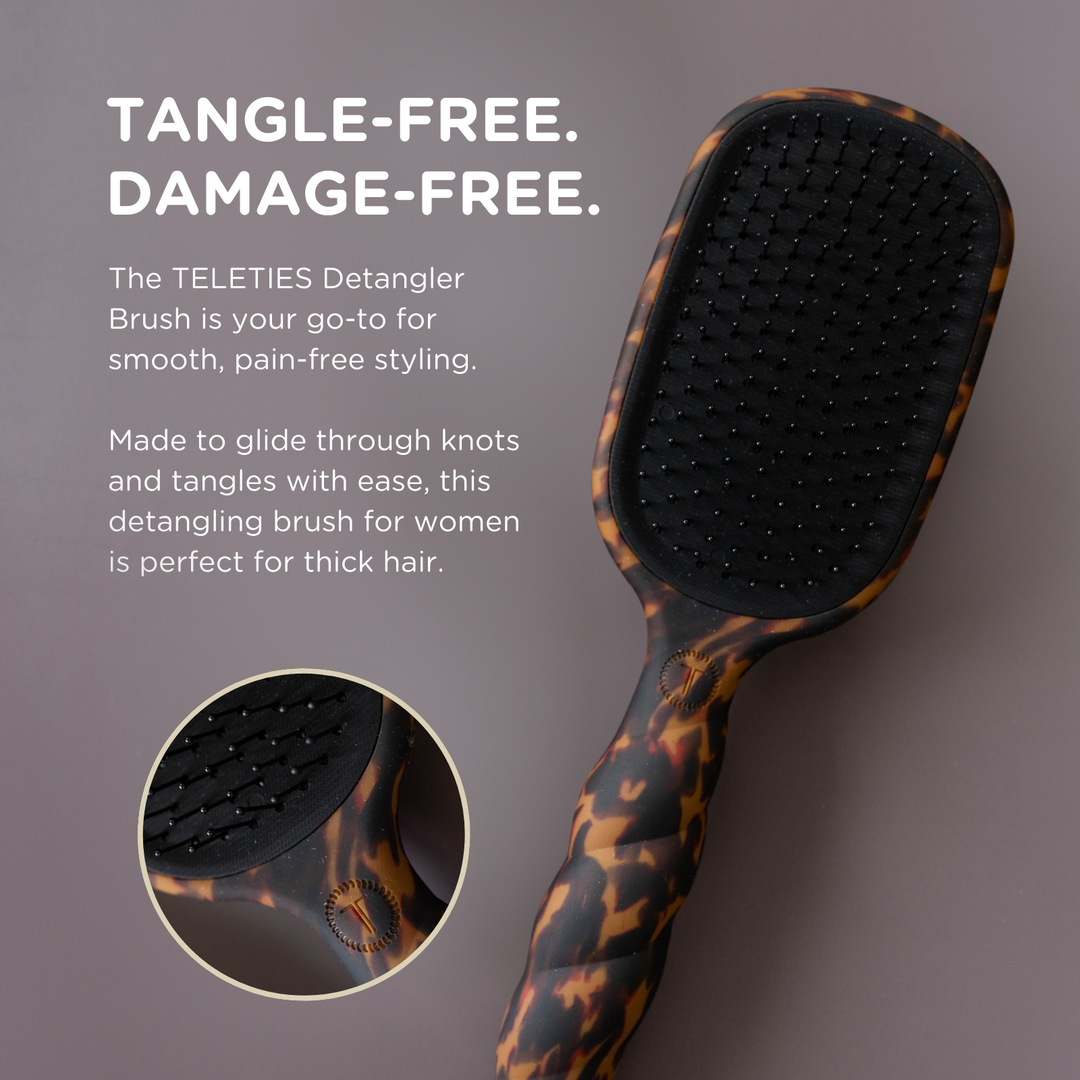 TORTOISE DETANGLER HAIR BRUSH FOR THICK HAIR