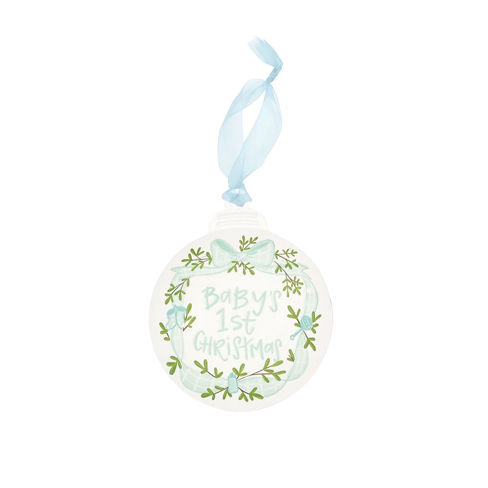BABY'S 1ST CHRISTMAS BLUE ORNAMENT