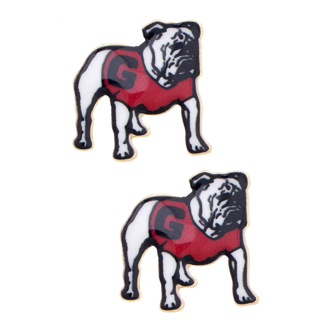 GEORGIA BULLDOGS ENAMEL ICON STUD EARRINGS