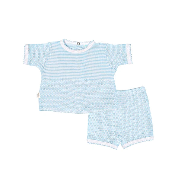 PATY KNIT BLUE SHORTS SET