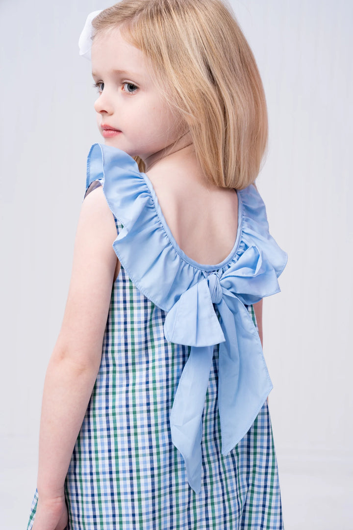 GREEN & BLUE CHECK ALLY KOLE DRESS