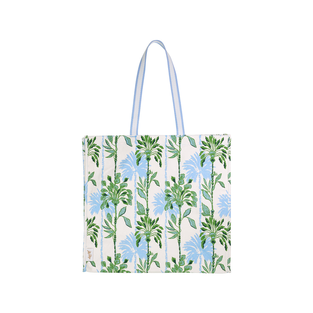 Tote bag with floral pattern on a white background