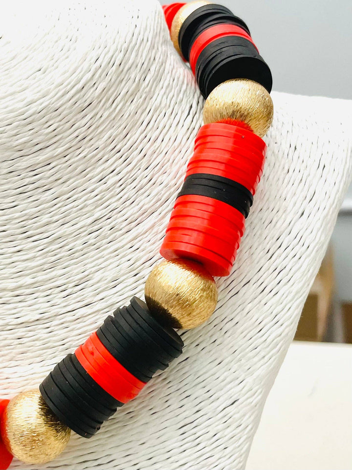 RED & BLACK BOLD NECKLACE
