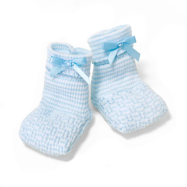 PATY KNIT SOLID BLUE BOOTIES