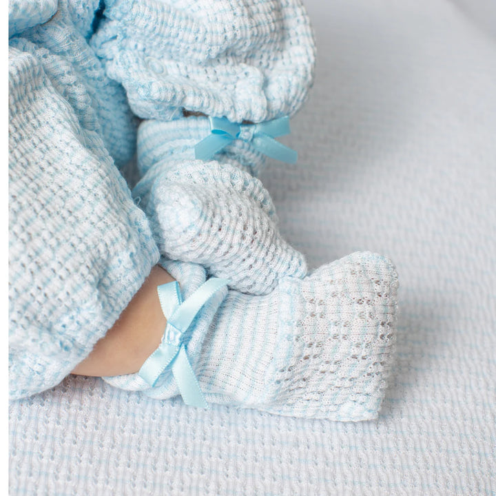 PATY KNIT SOLID BLUE BOOTIES