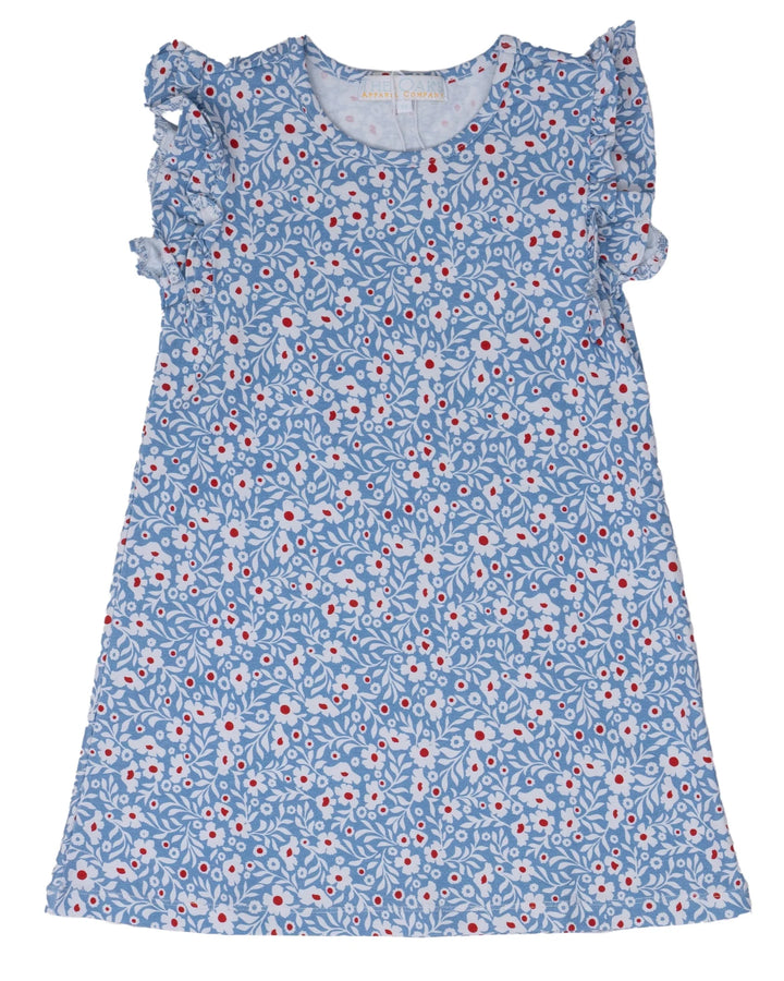 RED WHITE BLUE FLORAL LORI DRESS