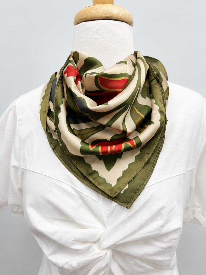 POPPY & GREEN FLORAL SCARF