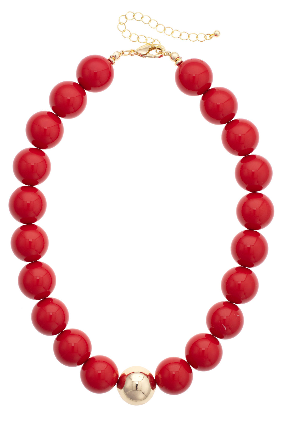 RED MARJORIE BEADED NECKLACE