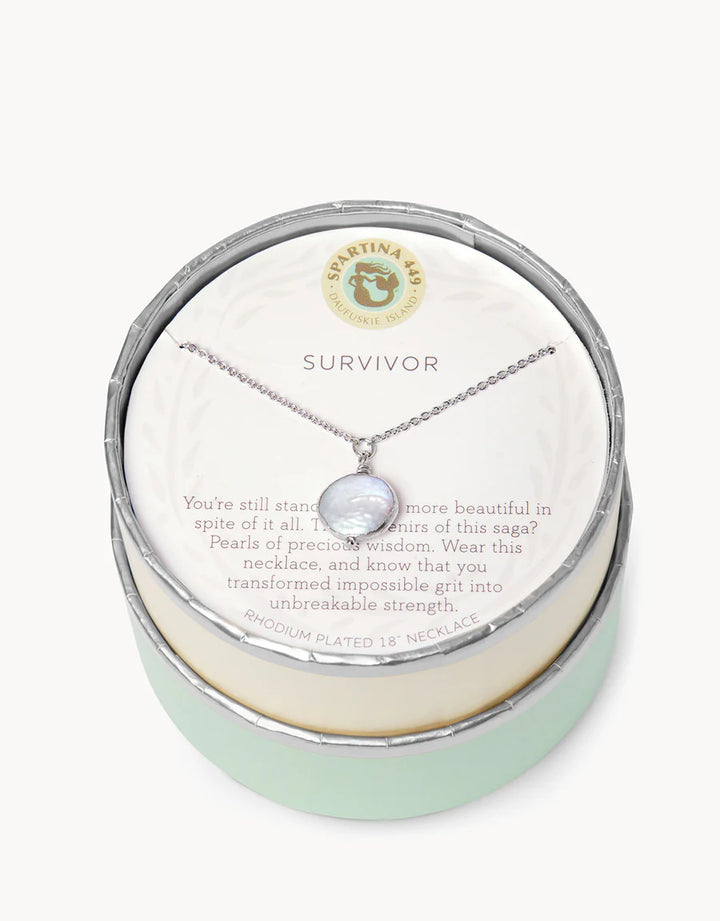 SILVER SURVIVOR/ COIN PEARL SEA LA VIE NECKLACE