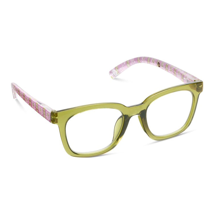 TO THE MAX - GREEN/ROSEMARY STRIPE PINK READING GLASSES
