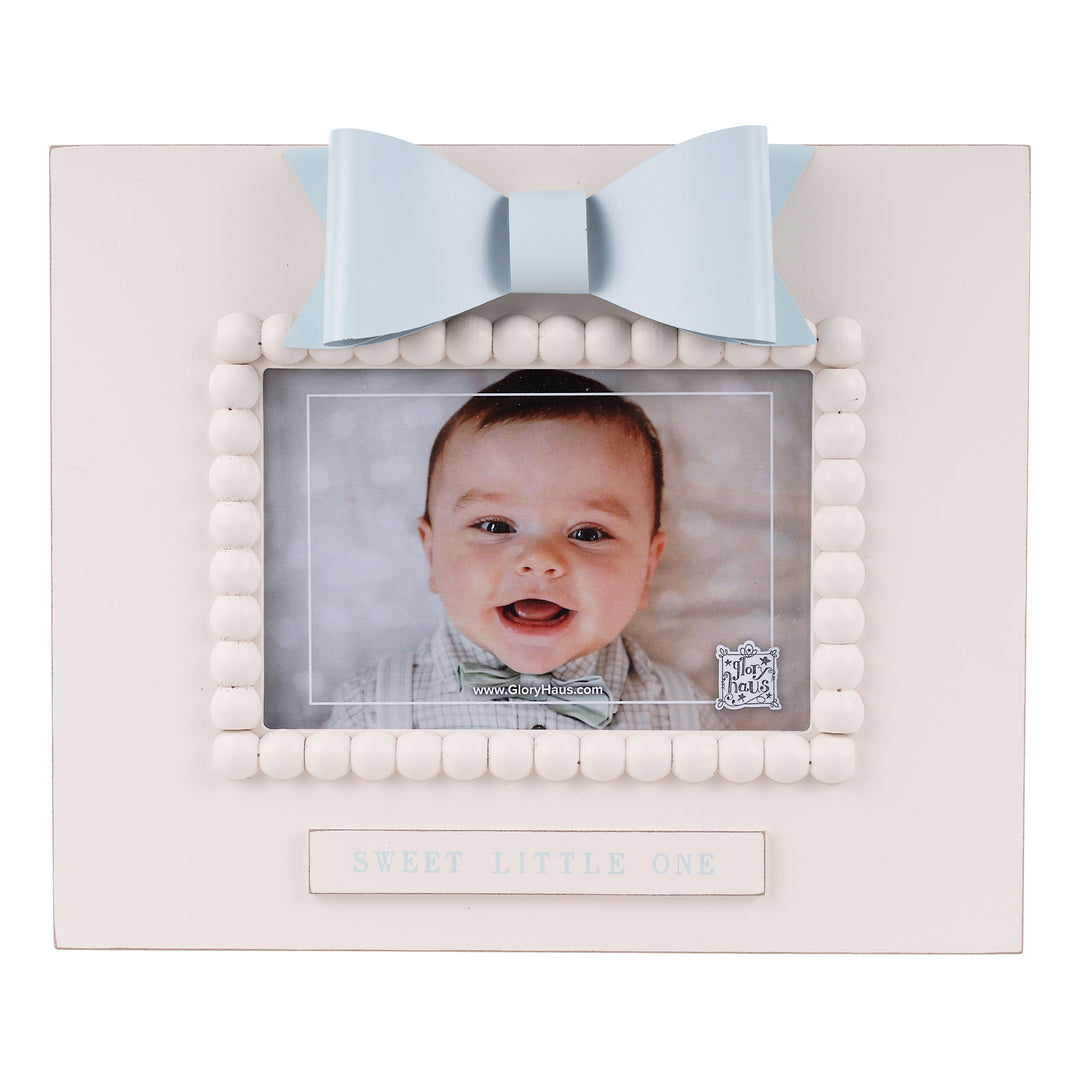 SWEET LITTLE ONE WOOD FRAME WITH BLUE BOW