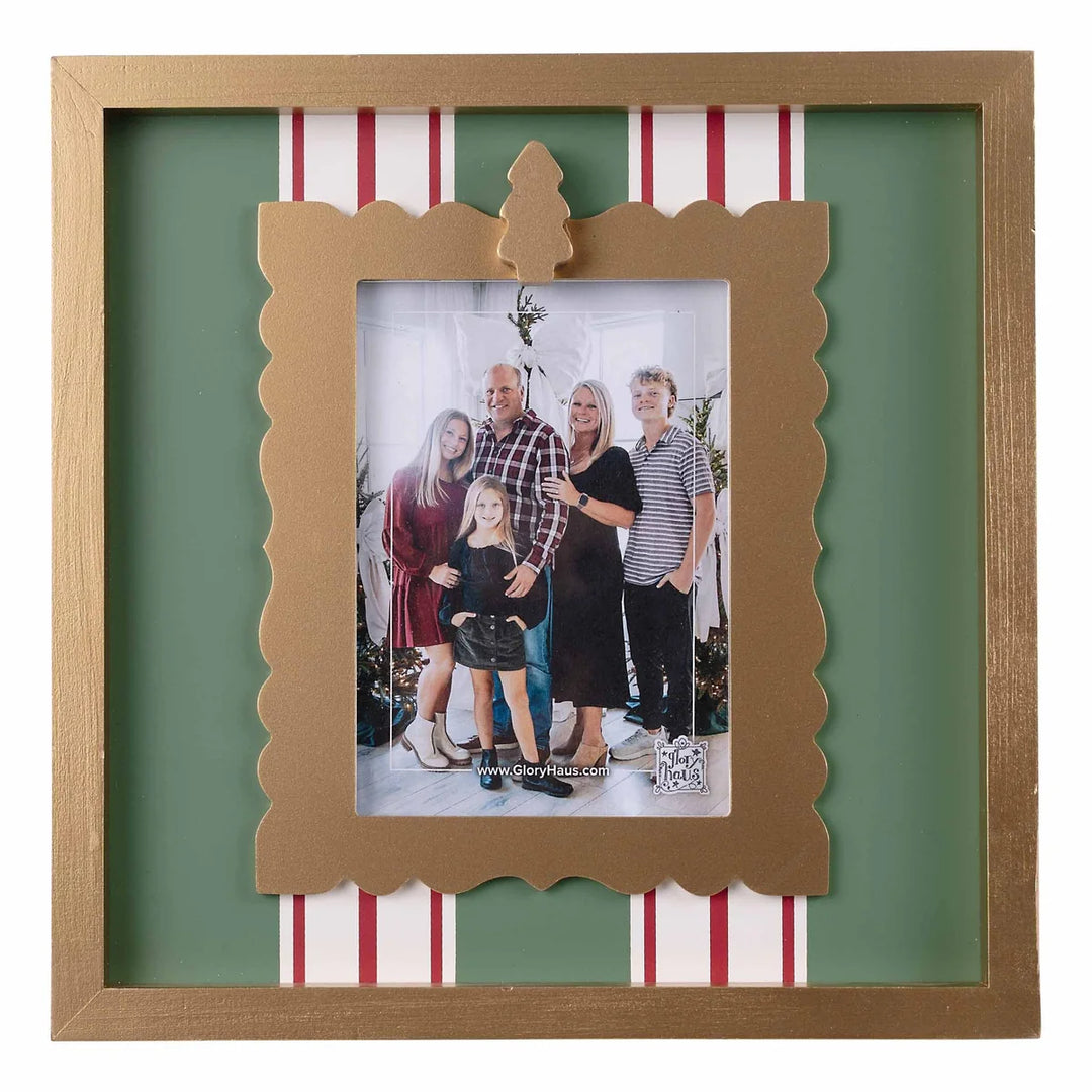 CHRISTMAS TREE STRIPED FRAME
