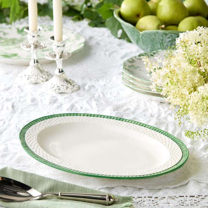 LE JARDIN EMBOSSED RATTAN OVAL PLATTER