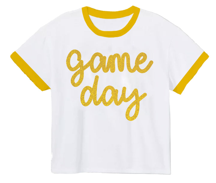 GOLD TINSEL GAME DAY RINGER BOXY T'