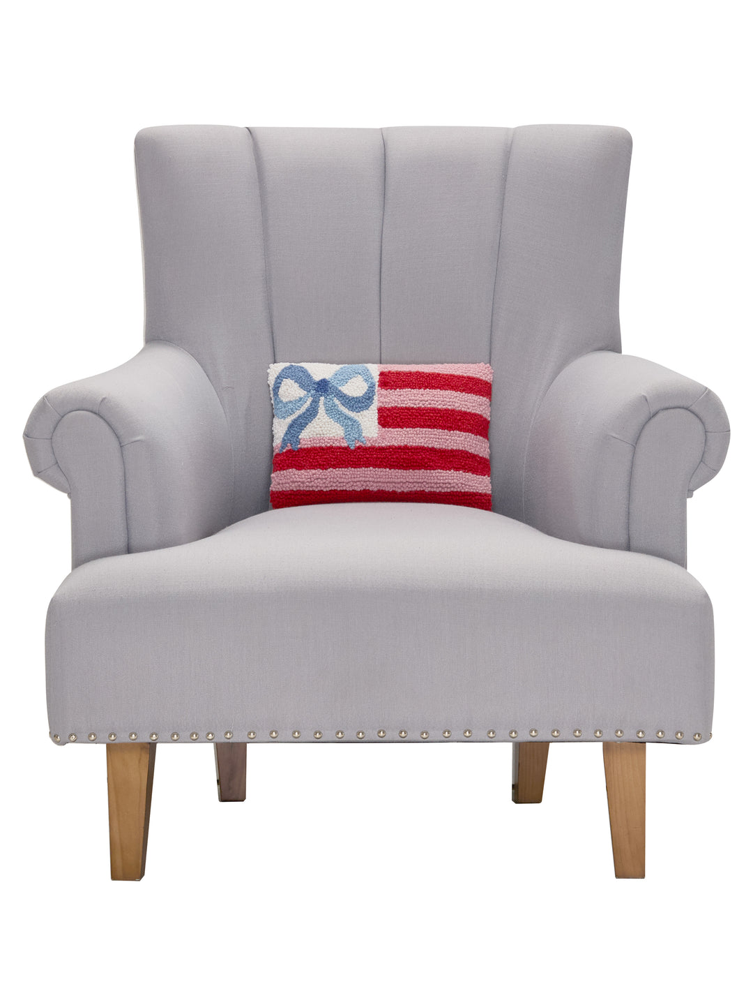 flag pillow on chair