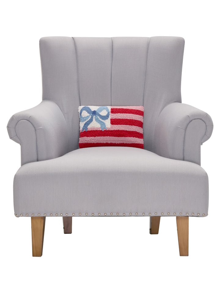 flag pillow on chair