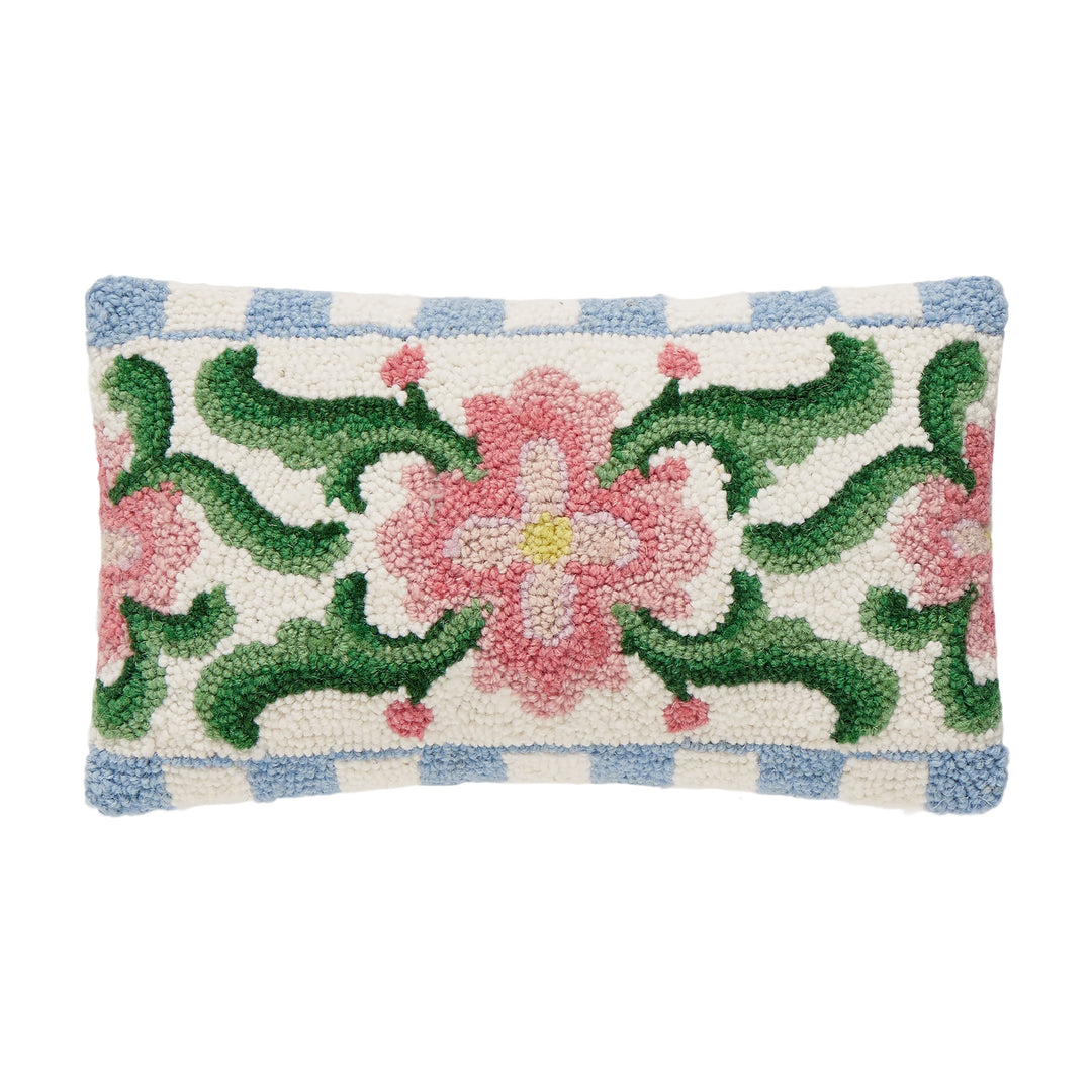 VINTAGE FLORAL TILE LUMBER HOOK PILLOW