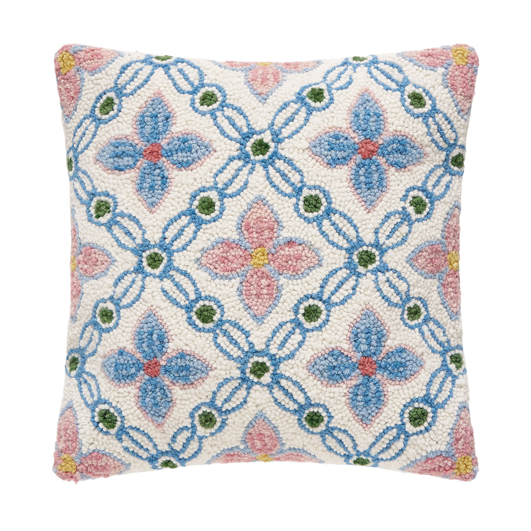 VINTAGE FLORAL TILE HOOK PILLOW