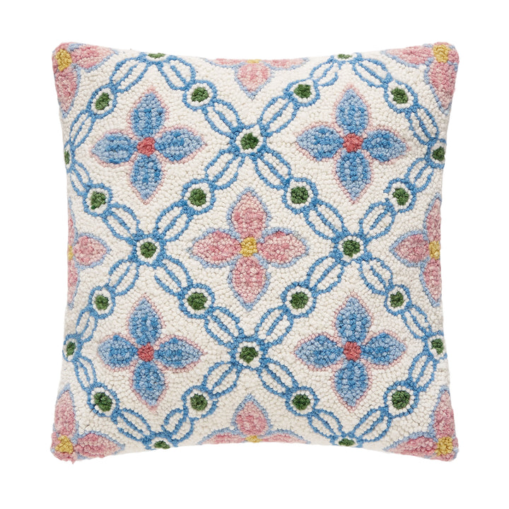 VINTAGE FLORAL TILE HOOK PILLOW