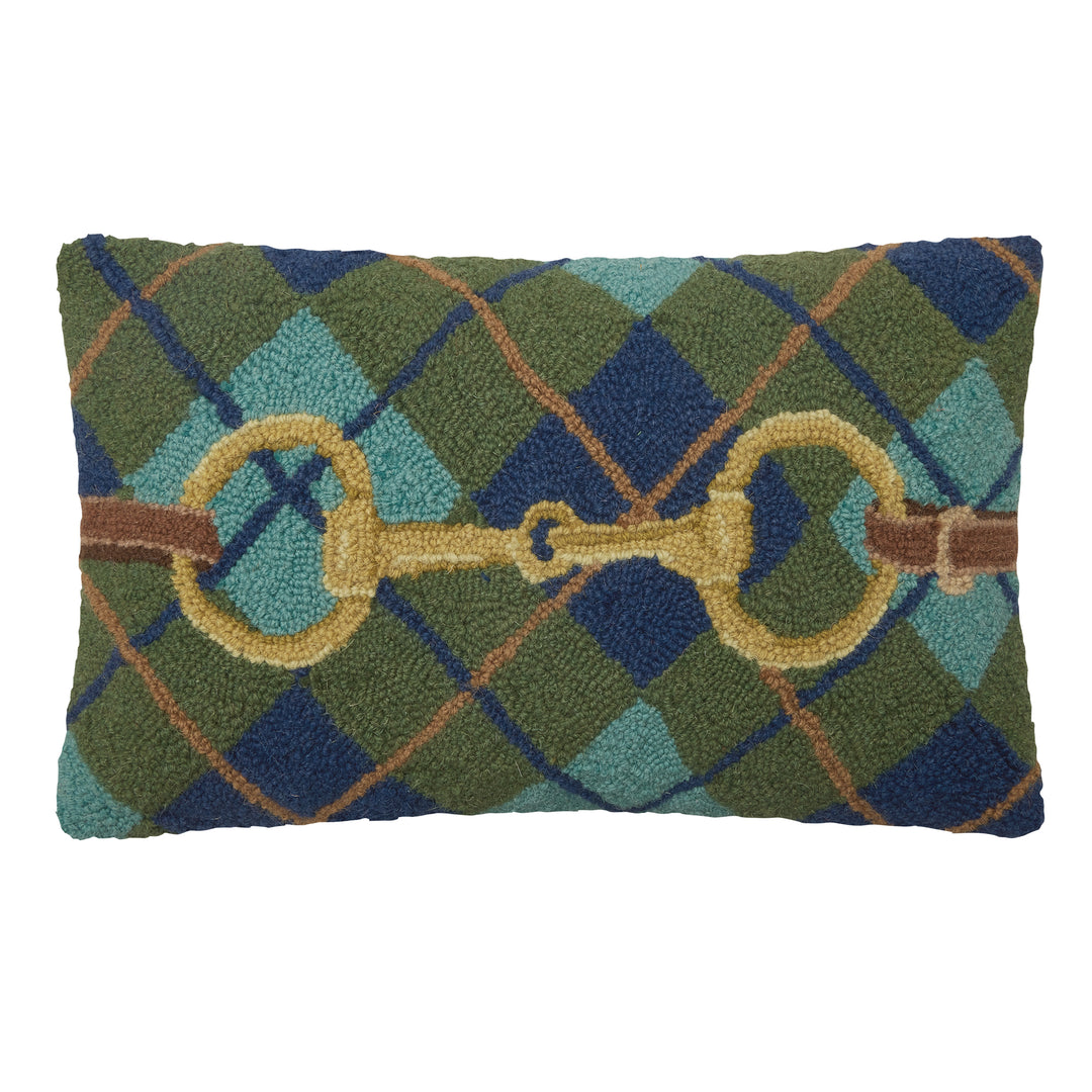 BUCKLE PLAID HOOK PILLOW