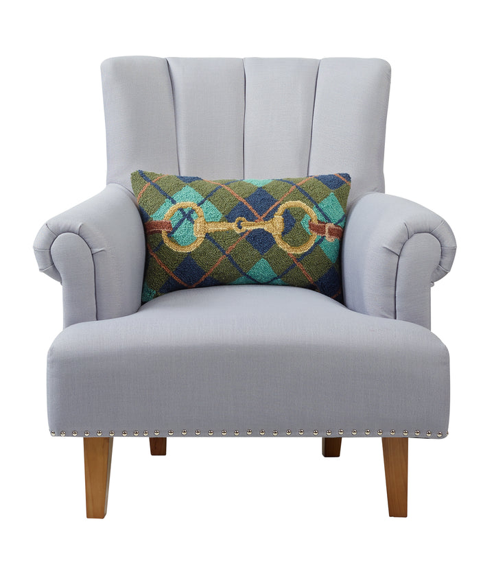 BUCKLE PLAID HOOK PILLOW