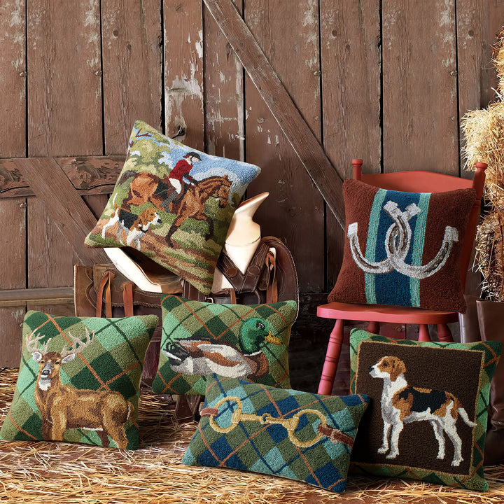BUCKLE PLAID HOOK PILLOW